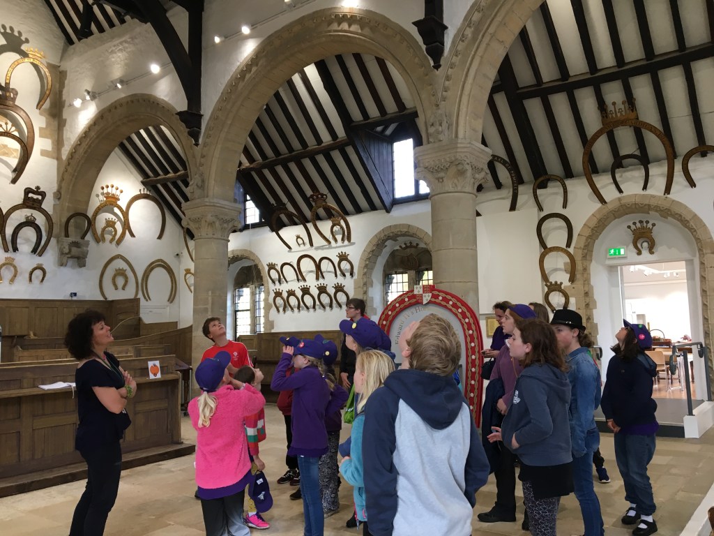 Children exploring Oakham Castle.